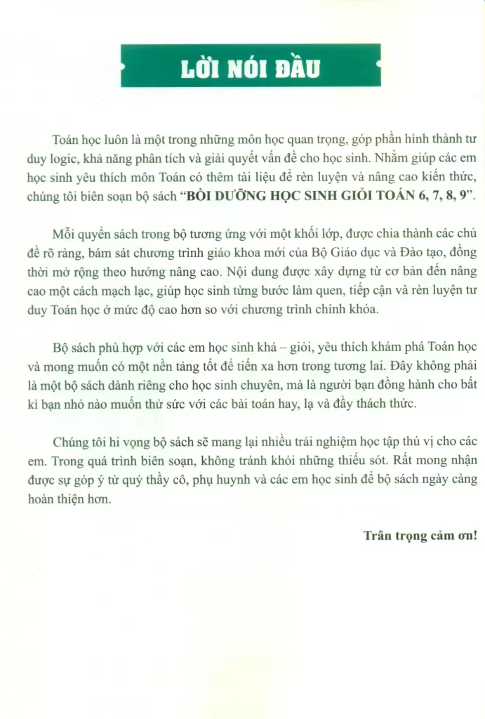 BỒI DƯỠNG HỌC SINH GIỎI TOÁN LỚP 8 (Dùng chung cho các bộ SGK hiện hành)